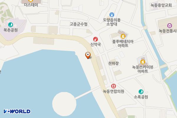 녹동구항 2주차장 위치 지도 — 전남광주통합특별시 고흥군 도양읍 비봉로 168