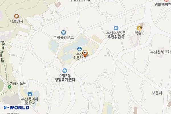 수성초등학교 지하공영주차장 위치 지도 — 부산광역시 동구 망양로 807