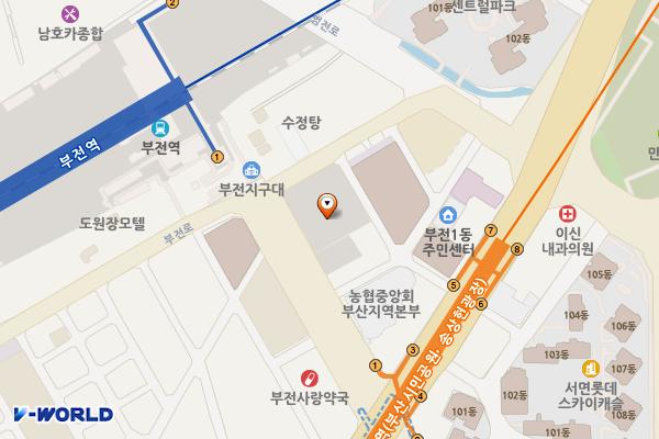 부전역 공영주차장 위치 지도 — 부산광역시 부산진구 중앙대로783번길 34