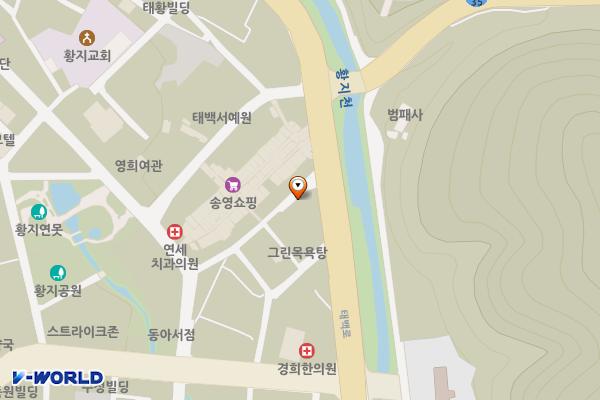 태백황지자유시장제1공영주차장 위치 지도 — 강원특별자치도 태백시 황지동 33-3