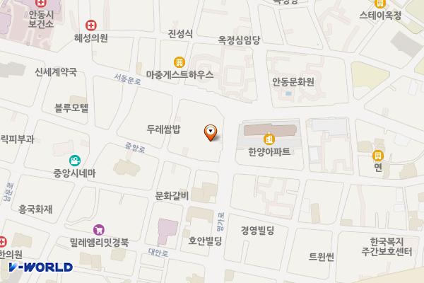 웅부공원 위치 지도 — 경상북도 안동시 영가로 25