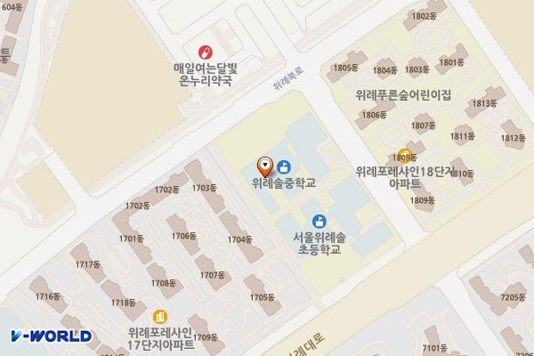 서울위례솔중학교 위치 지도 — 서울특별시 송파구 위례북로2길 10