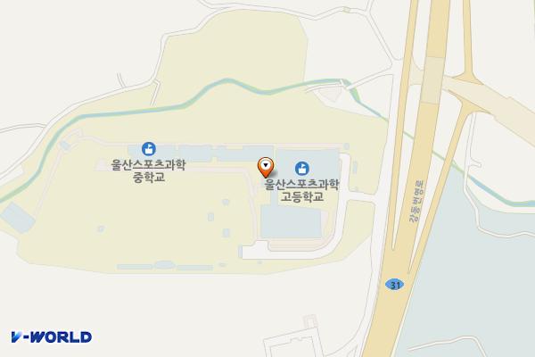 울산스포츠과학중고등학교 위치 지도 — 울산광역시 북구 산음3길 16