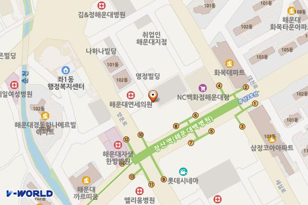 장산역1번공영주차장 위치 지도 — 부산광역시 해운대구 좌동 1467-1