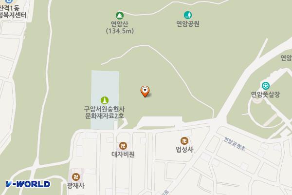 연암공원 남편주차장 위치 지도 — 대구광역시 북구 연암공원로15길 13