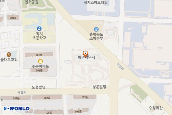 청주세무서 위치 지도 — 충청북도 청주시 흥덕구 죽천로 151