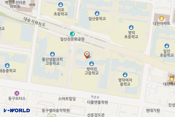 방어진고등학교 위치 지도 — 울산광역시 동구 학문로 50
