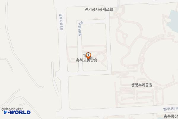 한국도로교통공단 TBN충북교통방송 위치 지도 — 충청북도 청주시 청원구 밀레니엄2로 45-25
