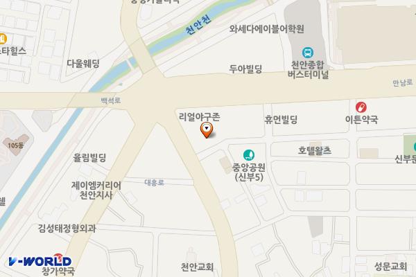 천안스카이타워오피스텔 위치 지도 — 충청남도 천안시 동남구 먹거리11길 5