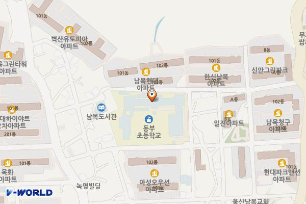 동부초등학교 위치 지도 — 울산광역시 동구 남목13길 23