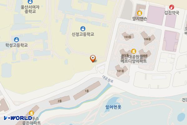 울산신정고등학교 위치 지도 — 울산광역시 남구 문수로 458