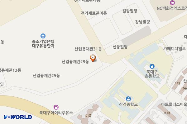 종합유통단지 산업용재관남편공영주차장 위치 지도 — 대구광역시 북구 유통단지로8길 26