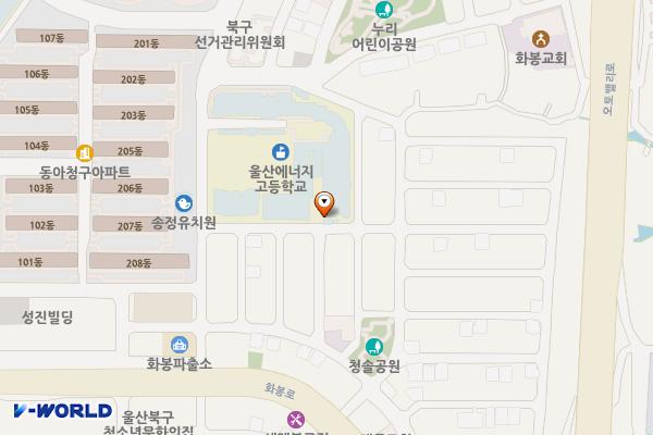 울산에너지고등학교 위치 지도 — 울산광역시 북구 화동2길 28