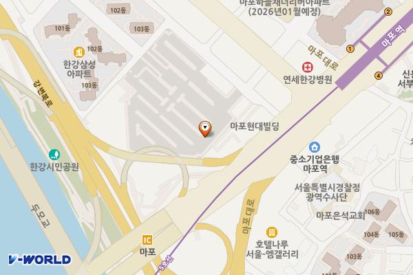 마포유수지 공영주차장 위치 지도 — 서울특별시 마포구 마포대로1길 9