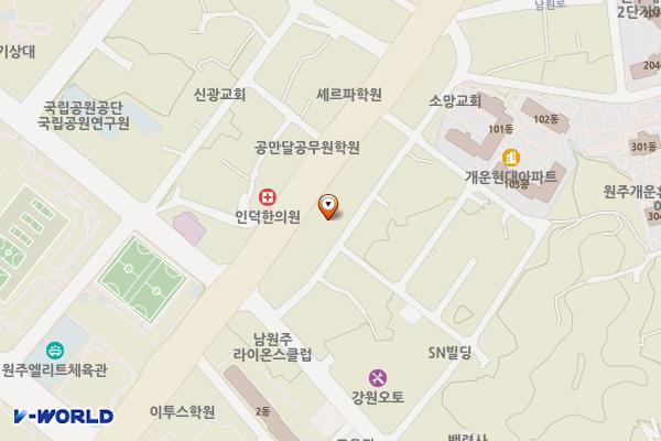 티스테이션 원주명륜점 위치 지도 — 강원특별자치도 원주시 남원로 590