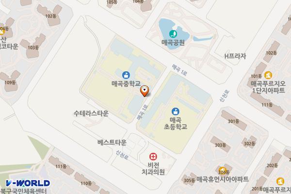 매곡중학교 위치 지도 — 울산광역시 북구 매곡1로 59