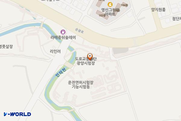 한국도로교통공단 광양운전면허시험장 위치 지도 — 전남광주통합특별시 광양시 광양읍 대학로 11