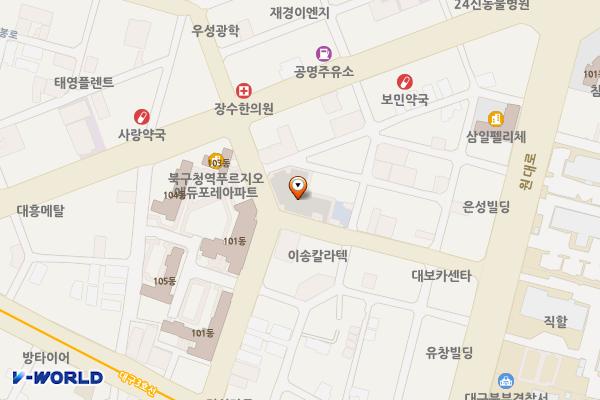 대구 북구청 노원공영주차장 위치 지도 — 대구광역시 북구 노원동1가 16-1