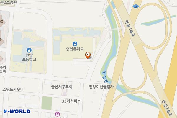 언양중학교 위치 지도 — 울산광역시 울주군 언양읍 북문13길 7