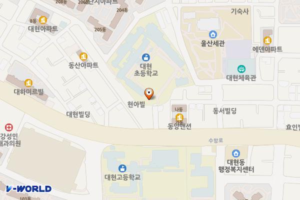대현초등학교 위치 지도 — 울산광역시 남구 수암로 165-3