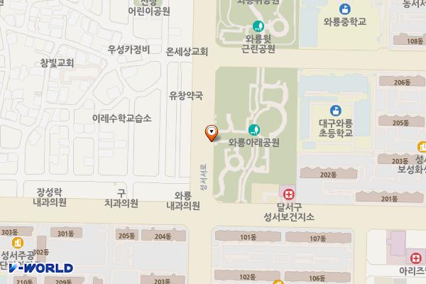 와룡아랫공원지하공영주차장 위치 지도 — 대구광역시 달서구 이곡동 1191-2