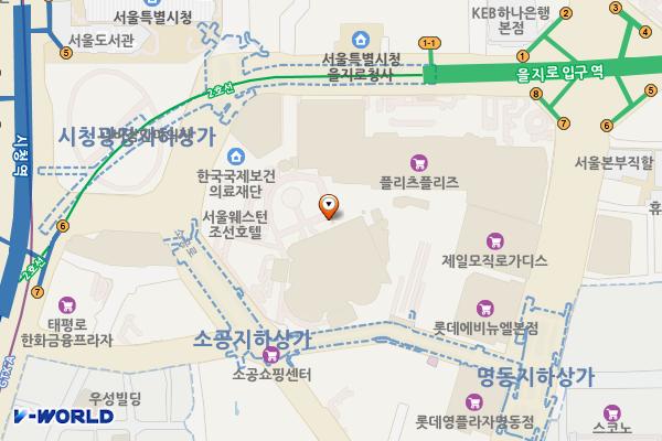 포르쉐 HPC 데스티네이션 서울 웨스틴 조선 호텔 지하4층 위치 지도 — 서울특별시 중구 소공로 106