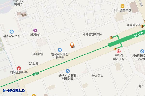 한국타이어 역삼사옥 지하2층 위치 지도 — 서울특별시 강남구 테헤란로 133