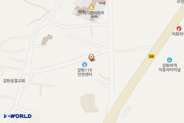 강화군 행복센터 주차장 위치 지도 — 인천광역시 강화군 강화읍 남문로 19