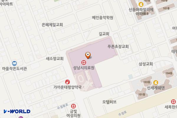 성남세무서 위치 지도 — 경기도 성남시 수정구 희망로 480