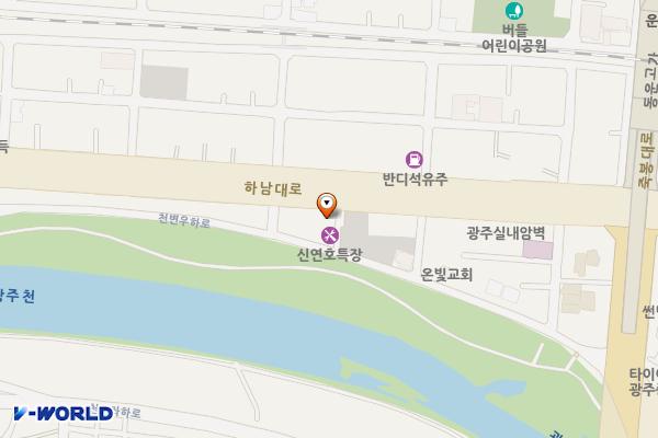 공구의거리제2주차장 위치 지도 — 전남광주통합특별시 북구 운암동 1582