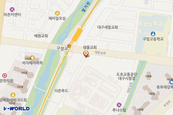 도로교통공단 대구운전면허시험장 위치 지도 — 대구광역시 북구 태암남로 38