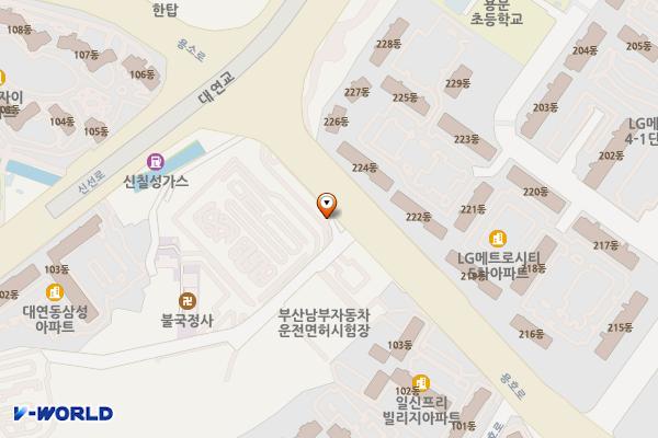 한국도로교통공단 남부운전면허시험장 위치 지도 — 부산광역시 남구 용호로 16