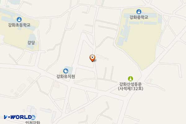 동문 주차장 위치 지도 — 인천광역시 강화군 강화읍 관청리 223-6