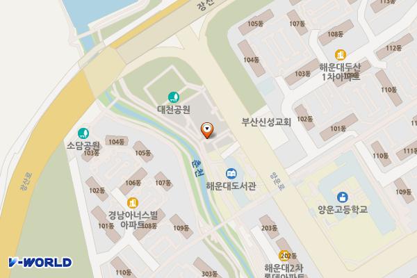 대천공원공영주차장 위치 지도 — 부산광역시 해운대구 양운로 199
