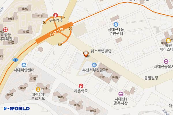 서부산세무서 위치 지도 — 부산광역시 서구 대영로 10