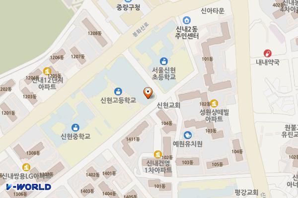 신현고등학교 위치 지도 — 서울특별시 중랑구 봉화산로 174
