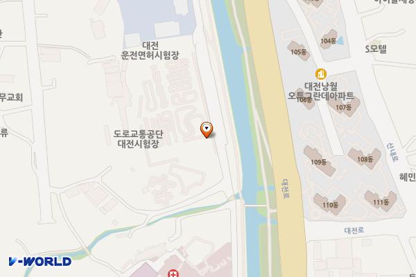 한국도로교통공단 대전운전면허시험장 위치 지도 — 대전광역시 동구 산서로1660번길 90
