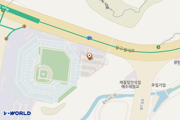 대구삼성라이온즈파크 달구벌주차장 위치 지도 — 대구광역시 수성구 야구전설로 1