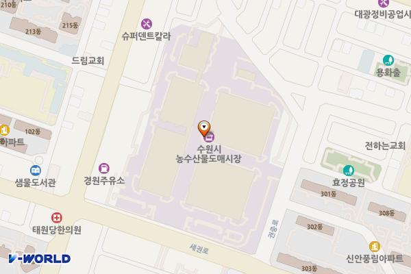 수원농수산물도매시장 지상1층 위치 지도 — 경기도 수원시 권선구 세권로 243