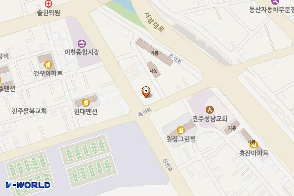 티스테이션 촉석로점 위치 지도 — 경상남도 진주시 촉석로 43