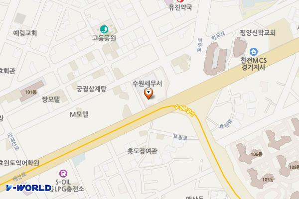 수원세무서 위치 지도 — 경기도 수원시 팔달구 매산로 61