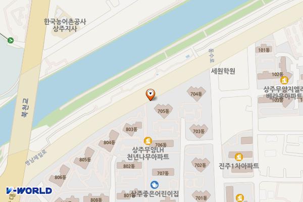 상주스마트그린도시(상주북천전기차충전소) 위치 지도 — 경상북도 상주시 무양동 1-274