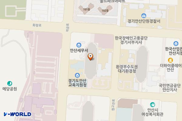 안산세무서 위치 지도 — 경기도 안산시 단원구 화랑로 350