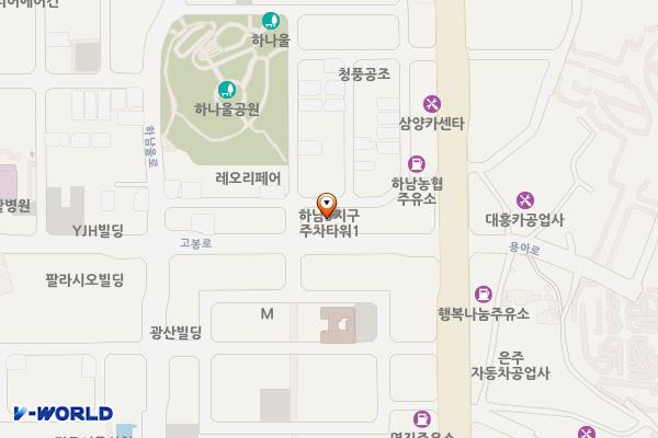 하남3지구 주차타워 위치 지도 — 전남광주통합특별시 광산구 고봉로 34