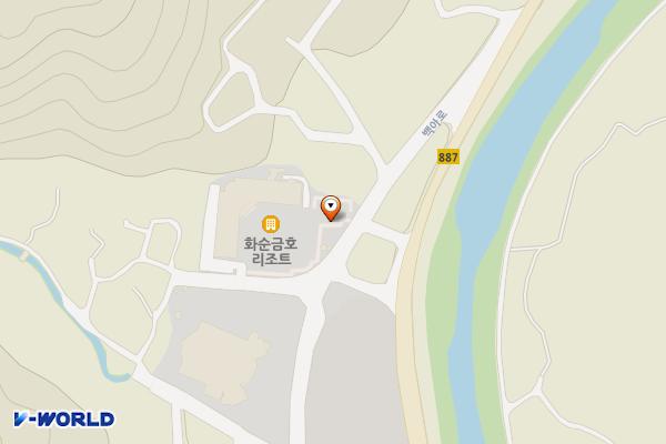 금호화순스파리조트 위치 지도 — 전남광주통합특별시 화순군 백아면 옥리길 14-21