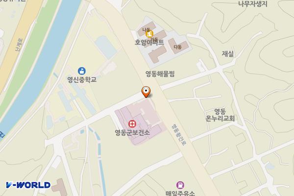 영동군보건소 위치 지도 — 충청북도 영동군 영동읍 반곡동길 7