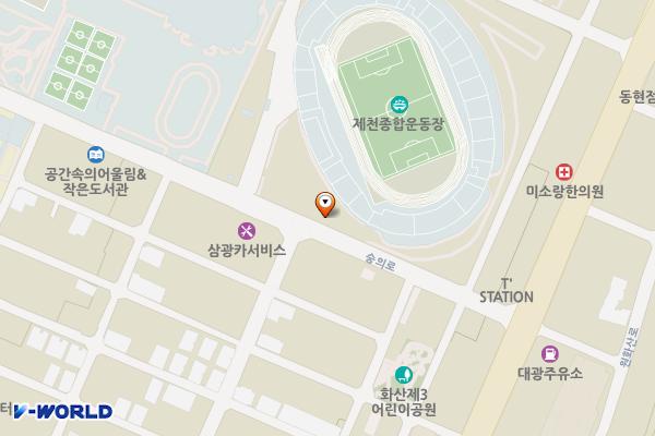 제천시 제천체육관 위치 지도 — 충청북도 제천시 숭의로 101
