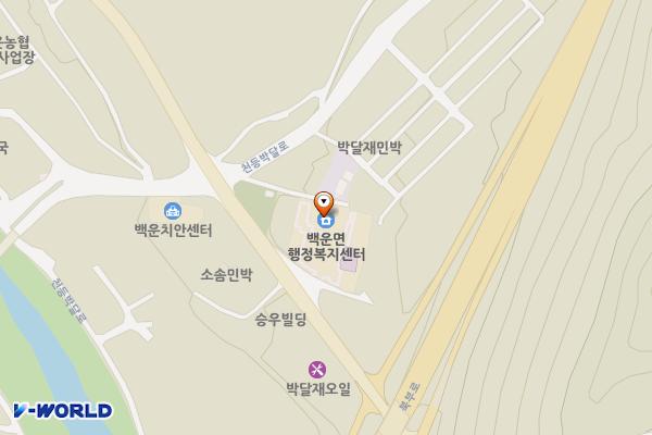 제천시 백운면행정복지센터 위치 지도 — 충청북도 제천시 백운면 애련로 13