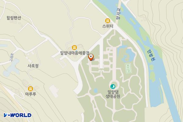 밀양댐생태공원주차장 위치 지도 — 경상남도 밀양시 단장면 고례리 1730