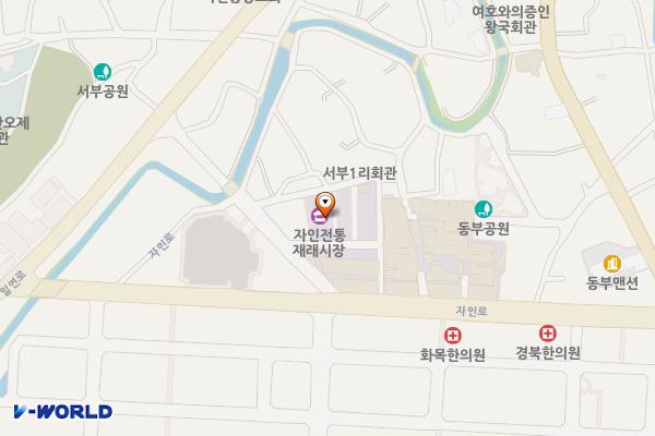 경산자인시장 공영주차장 위치 지도 — 경상북도 경산시 자인면 자인시장1길 12